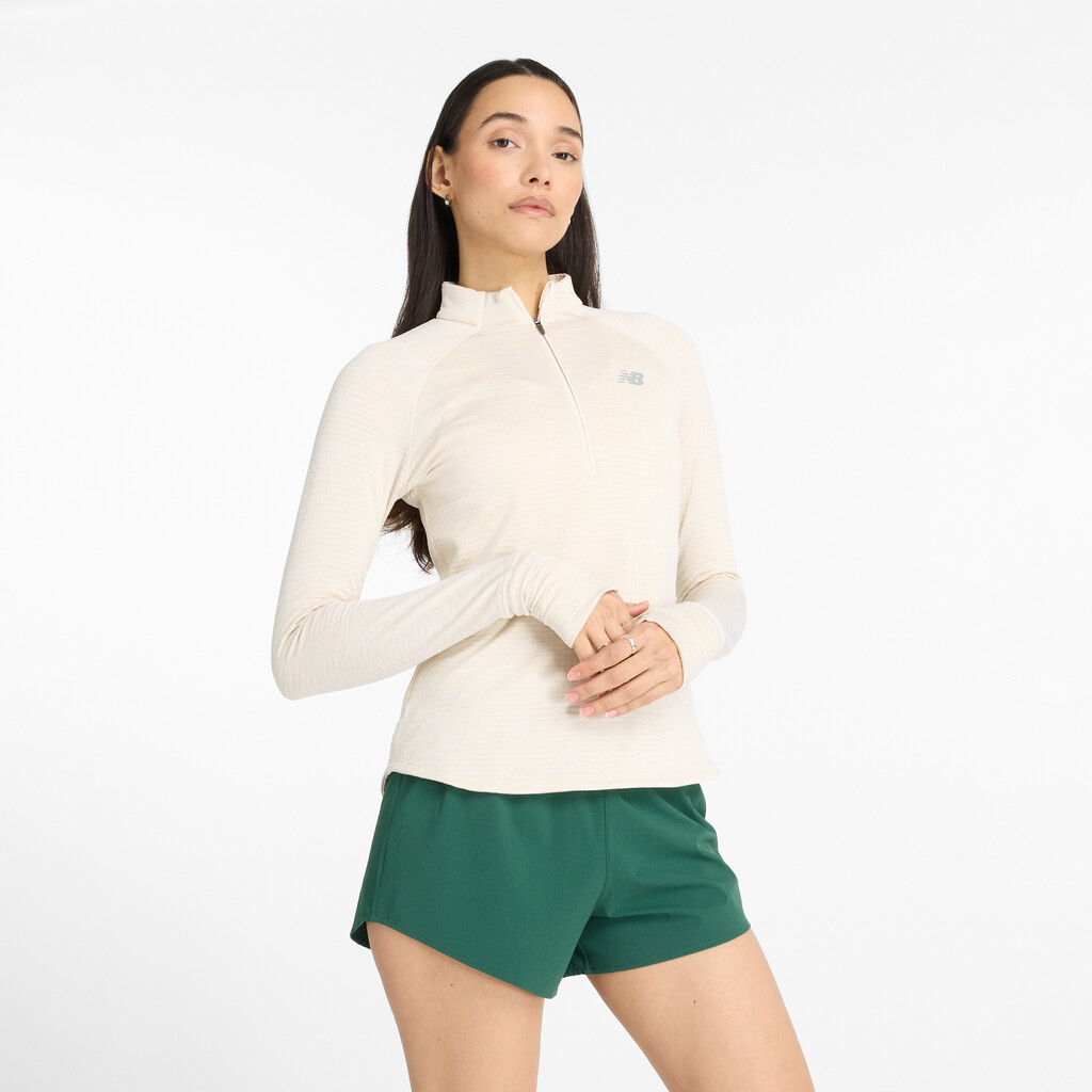 New Balance - W Athletics Heat Grid Half Zip - linen heather