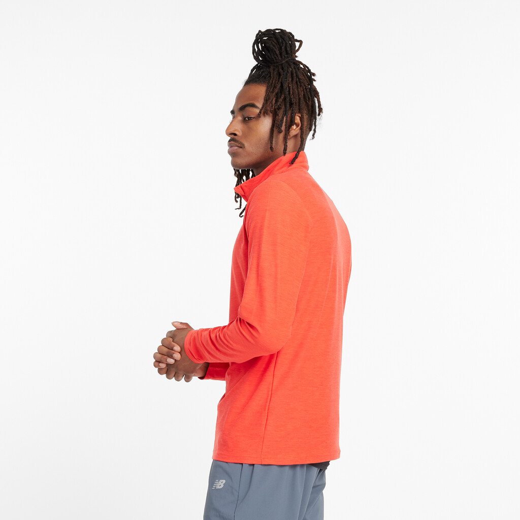 New Balance - Space Dye 1/4 Zip - neo flame heather