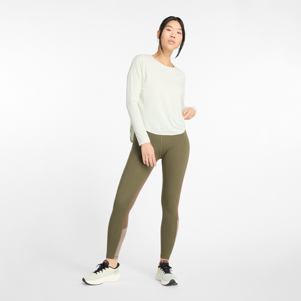 New Balance - W Drapey Jersey Long Sleeve T-Shirt - natural mint