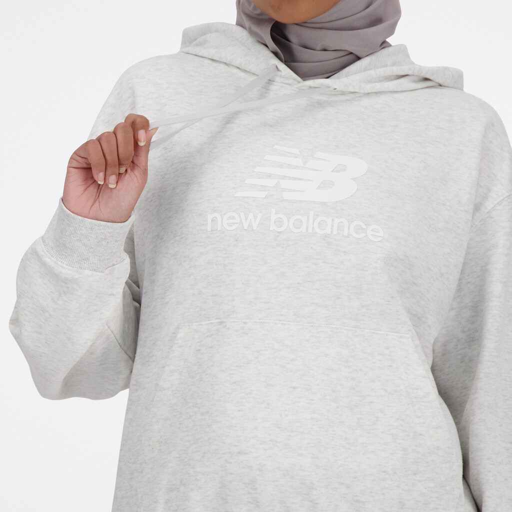 New Balance - W Sport Essentials French Terry Stacked Logo Hoodie - ash heather