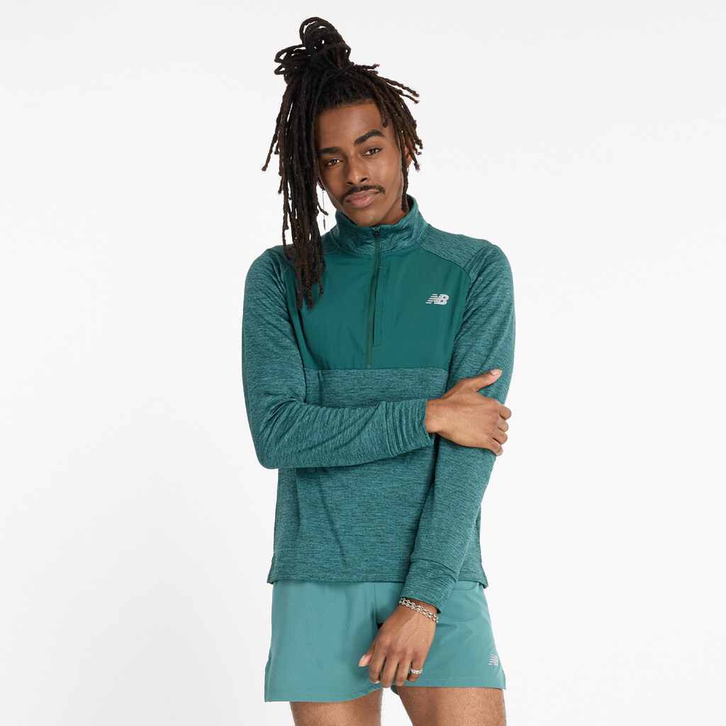 New Balance - Athletics Heat Grid 1/2 Zip - new spruce