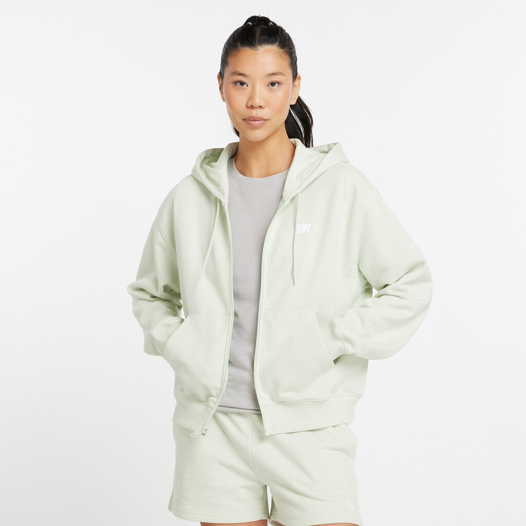 New Balance - W New Balance French Terry Full Zip Hoodie - natural mint